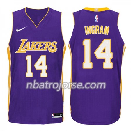 Män Los Angeles Lakers Tröja Brandon Ingram 14 Nike 2017-18 Lila Swingman
